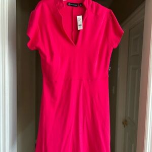 New York & Company Fuchsia Short Sleeve Dress